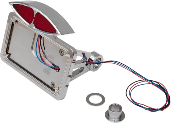 DS Aluminum Deco Side Tailight License Plate Horizontal Mount