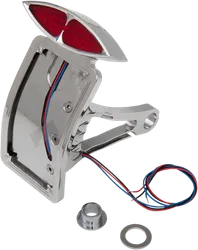 DS Aluminum Deco Side Curved Tailight License Plate Vertical Side Mount