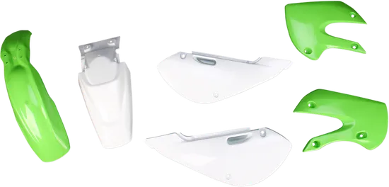 Acerbis Plastic Fender Body Kit Green Front White Rear