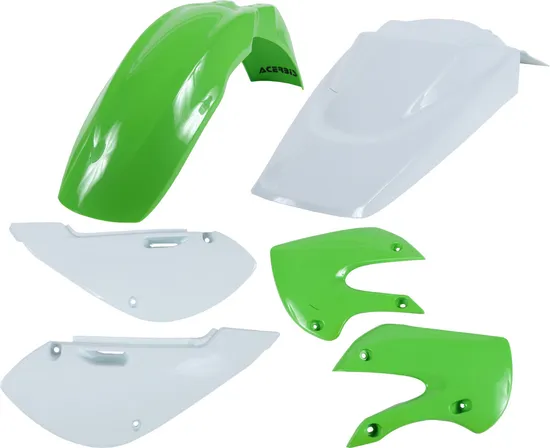 Acerbis Plastic Fender Body Kit Green Front White Rear