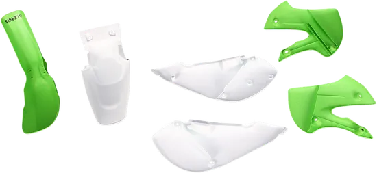 Acerbis Plastic Fender Body Kit Green Front White Rear