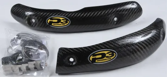 P3 Carbon Fiber 2 Piece Exhaust Header Heat Shield
