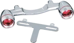 Kuryakyn Chrome Rear Turn Signal Bar Bullet Light Red Lens