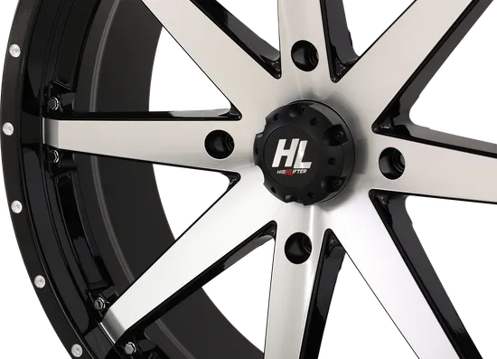 HL10 Front Rear Wheel Gloss Black Machined 20x7 4/137 4+3 10mm 2