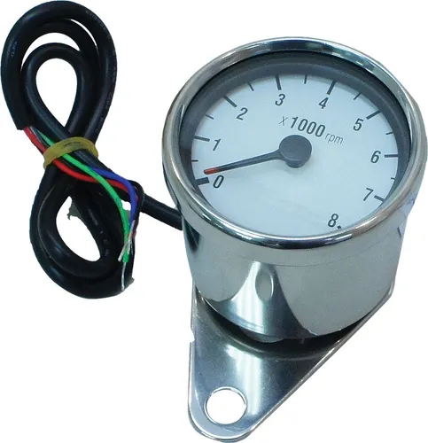 Harddrive White Face Mini 8000 RPM Tachometer Gauge