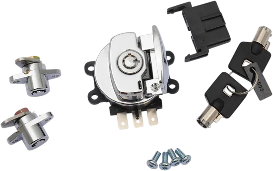 DS Ignition Key Switch w Saddlebag Lock Chrome