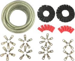 DS Clear 25 Ft Custom Battery Cable Wire Kit w Terminals and Heat Shrink Tube