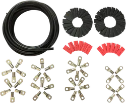DS Black 25 Ft Custom Battery Cable Wire Kit w Terminals and Heat Shrink Tube