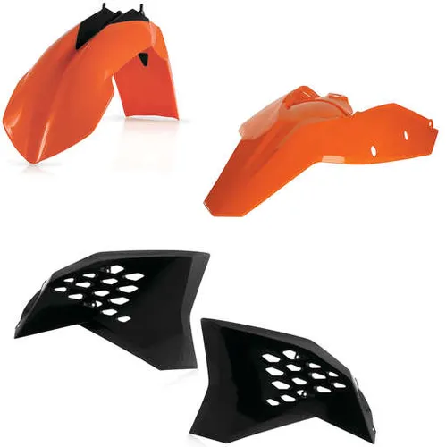 Acerbis Plastic Fender Body Kit Orange Black Panels