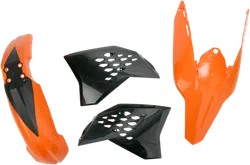 Acerbis Plastic Fender Body Kit Orange Black Panels