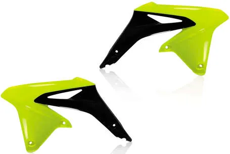 Acerbis Left Right Radiator Shrouds Flourescent Yellow Black