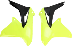 Acerbis Left Right Radiator Shrouds Flourescent Yellow Black