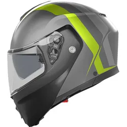 AGV Adult Unisex Streetmodular Resia Helmet Modular 2XL Black Gray Fluorescent Yellow
