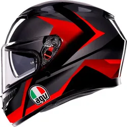 AGV Adult Unisex K3 Striga Helmet Full Face XL Black Gray Red