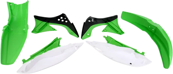 Acerbis Plastic Fender Body Kit Green Panels White Black
