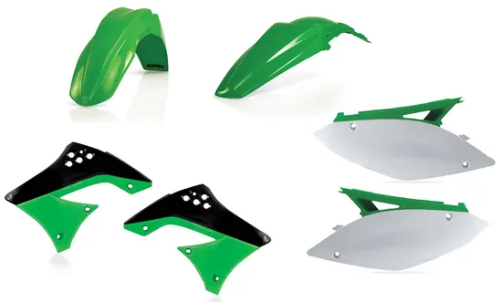 Acerbis Plastic Fender Body Kit Green Panels White Black