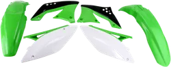 Acerbis Plastic Fender Body Kit Green Panels White Black