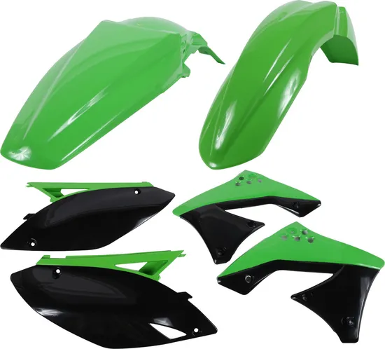 Acerbis Plastic Fender Body Kit Green Front Rear Black