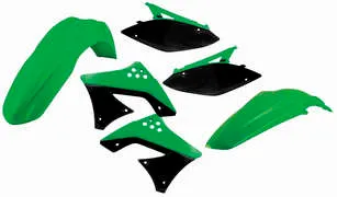 Acerbis Plastic Fender Body Kit Green Front Rear Black