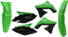 Acerbis Plastic Fender Body Kit Green Front Rear Black