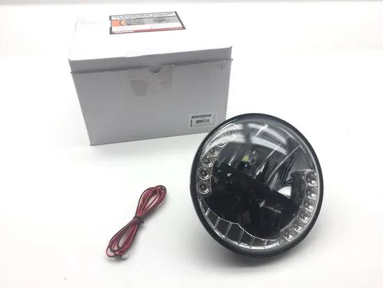 Bikemaster 7in. LED Headlight Head Lamp w Integrateed Turn Signals R711D