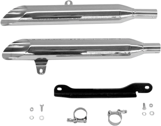 Cobra Chrome SS Slash Cut Slip on Muffler Exhaust