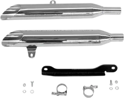 Cobra Chrome SS Slash Cut Slip on Muffler Exhaust