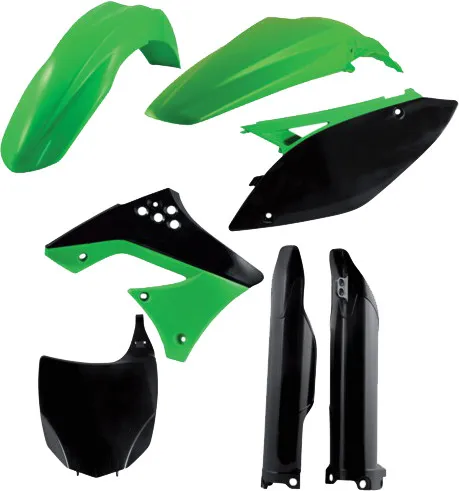 Acerbis Complete Plastic Fender Body Kit OE Green/Black 10-11 4