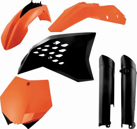 Acerbis Complete Plastic Fender Body Kit OE Orange/Black