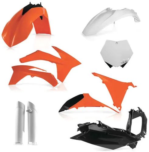 Acerbis Complete Plastic Fender Body Kit OE Orange/White/Black