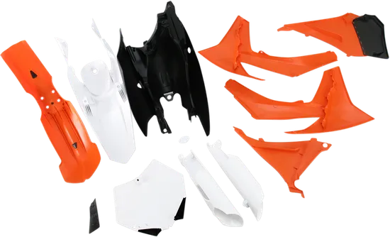 Acerbis Complete Plastic Fender Body Kit OE Orange/White/Black
