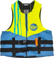 Fly Racing Neoprene Floatation Vest Blue Hi Viz Teal Adult 3XL
