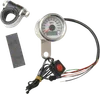 DS MPH Polished White Face Mini Electric Speedometer w Odometer