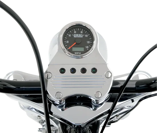 DS MPH Polished Black Face Mini Electric Speedometer w Odometer