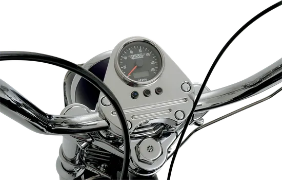 DS MPH Polished Black Face Mini Electric Speedometer w Odometer