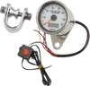 DS MPH Polished White Face Mini Electric Speedometer w Odometer