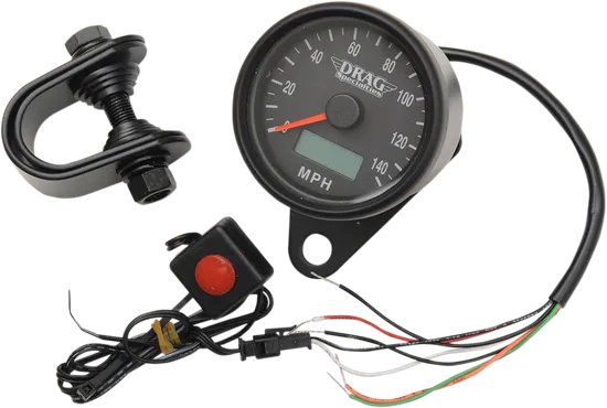 DS MPH Black Face 2.4in Mini Speedometer w Odom