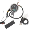 DS KMH Polished SS Black Face Mini Electric Speedometer w Odometer