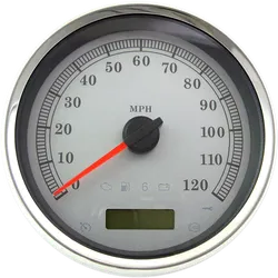 DS 5in MPH White Face Programmable Electronic Speedometer