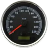 DS 5in KPH Black Programmable Electronic Metric Speedometer