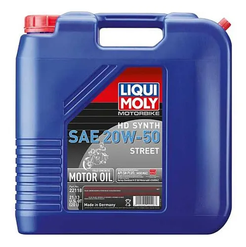 Liqui Moly HD Synthetic 4T Street Engine Motor Oil 20W-50 20L 2