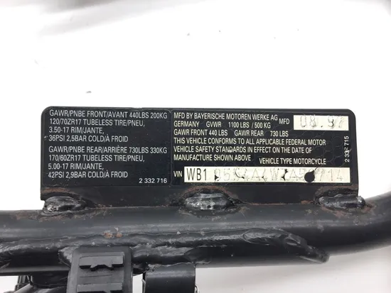 Subframe Rear Tail Sub Frame Back 1998 BMW K1200RS ABS 2392