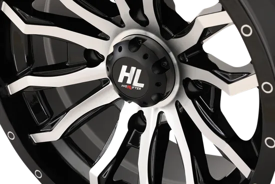 HL21 Front Rear Wheel Gloss Black Machined 22x7 4/137 4+3 10mm