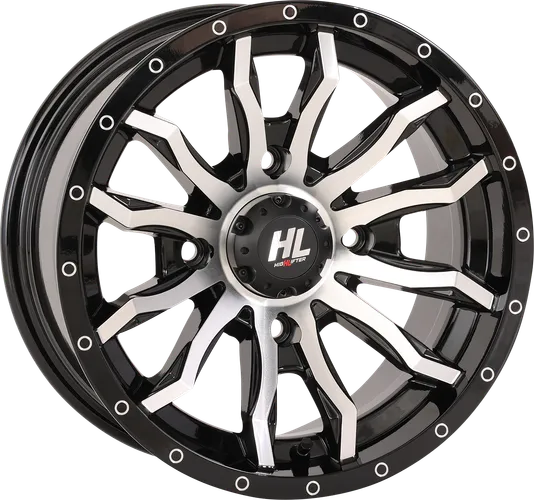 HL21 Front Rear Wheel Gloss Black Machined 22x7 4/137 4+3 10mm