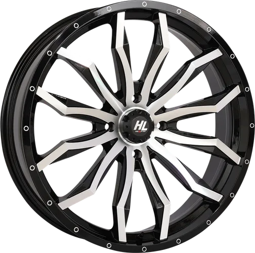 HL21 Front Rear Wheel Gloss Black Machined 22x7 5/4.5 4+3 10mm
