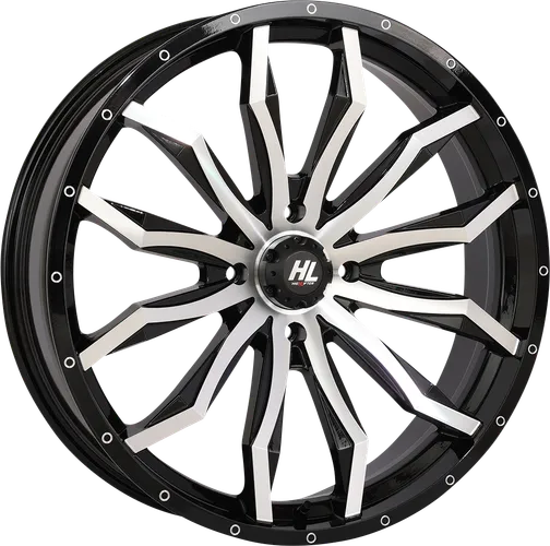HL21 Front Rear Wheel Gloss Black Machined 22x7 4/156 4+3 10mm