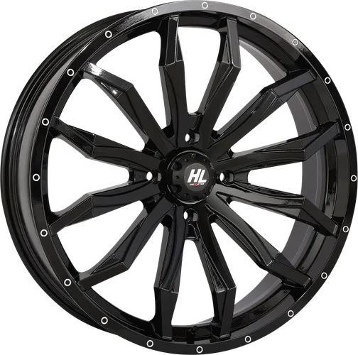 HL21 Front Rear Wheel Gloss Black 22x7 4/137 4+3 10mm