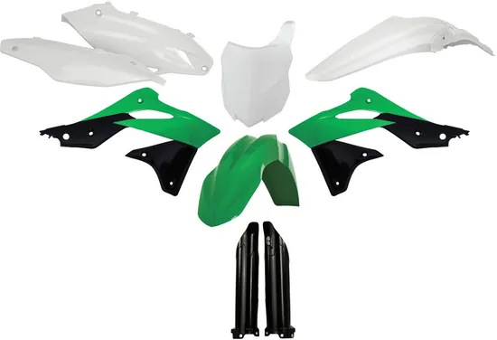 Acerbis Full Plastic Fender Body Kit OE White/Green/Black