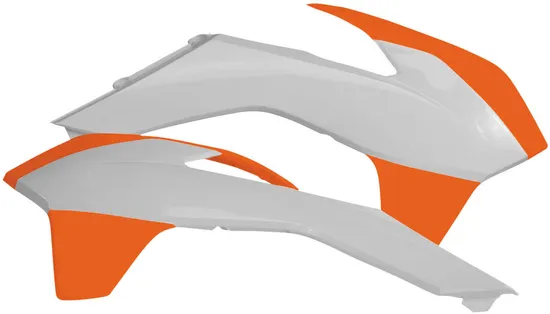 Acerbis Left Right Radiator Shrouds White Orange