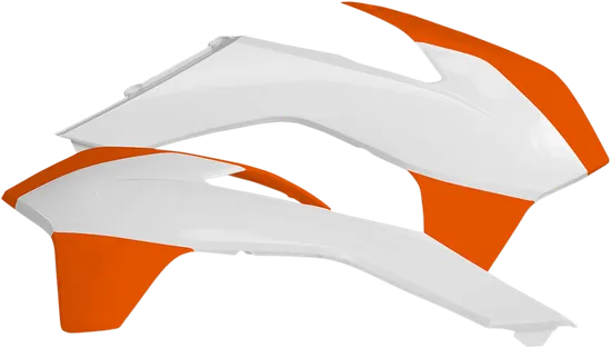 Acerbis Left Right Radiator Shrouds White Orange